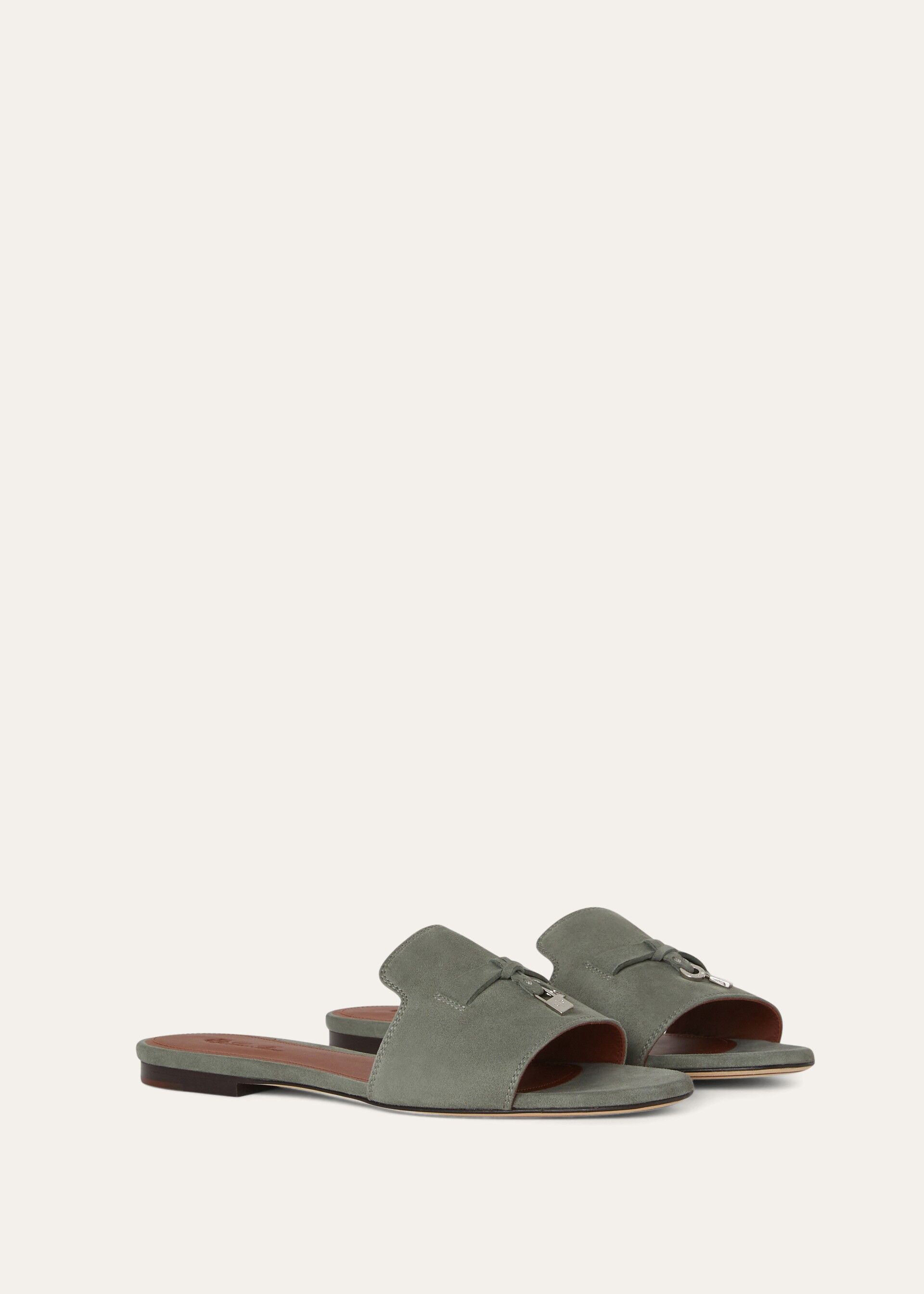 Summer Charms Sandal Suede Goatskin - Army Gray